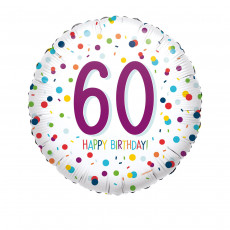 Folienballon Zahlenballon Konfetti Zahl 60 Partydeko Geburtstag