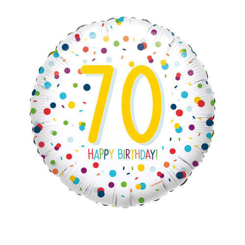 Folienballon Zahlenballon Konfetti Zahl 70 Partdeko Geburtstag