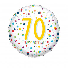 Folienballon Zahlenballon Konfetti Zahl 70 Partydeko Geburtstag