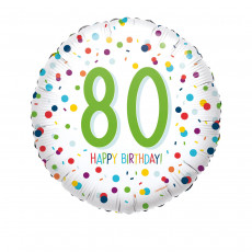 Folienballon Zahlenballon Konfetti Zahl 80 Partydeko Geburtstag