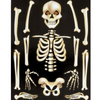 Halloween Partydeko Fensterbilder Set Skelett