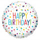 Folienballon Happy Birthday Dots Art. 41340 Partydeko Ballon Geburtstag Bunt