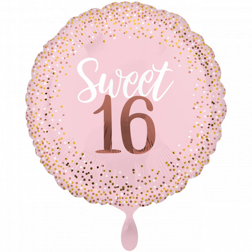 Folienballon Jumbo Sweet Sixteen 16. Rosa Geburtstag Ballon