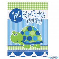 Schildkröte Einladungskarten 8 Stück 1. Geburtstag 1. Kindergeburtstag Deko