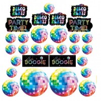 70er Disco Party Dekoset 30 Teile Partydeko Mottoparty Flower Power