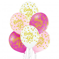Luftballon Baby Girl Rosa Partydeko Babyparty Babyshower Geburt Ballon