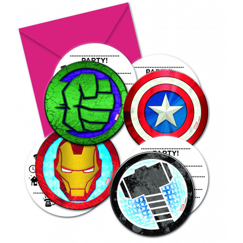 Avengers Einladungskarten 6 Stück Partydeko Superhelden Kindergeburtstag