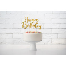 Cake Topper Happy Birthday Kuchen Deko Gold