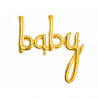 Folienballon Baby Schriftzug Gold zur Babyparty Partydeko