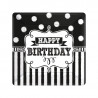Teller klein Happy Birthday Schwarz / Weiss Geburtstag Partydeko Chalkboard