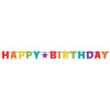 Girlande Happy Birthday Regenbogen Farben Partydeko Kindergeburtstag
