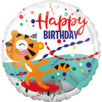 Folienballon Happy Birthday Tiger Katze Partydeko Kindergeburtstag