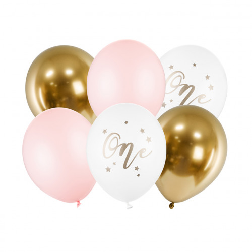 Luftballon 1. Geburtstag Rosa / Gold Partydeko Kindergeburtstag