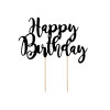 Cake Topper Happy Birthday Schwarz Partydeko Geburtstag