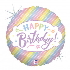 Folienballon Happy Birthday Pastell Glitter Partydeko Ballon Geburtstag