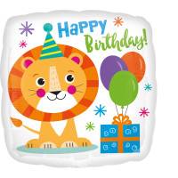 Folienballon Happy Birthday Löwe Geschenk Partydeko Ballon Geburtstag