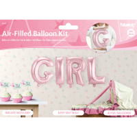 Folienballon Girl Schriftzug Rosa zur Babyparty Partydeko