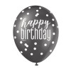 Luftballon Konfetti Happy Birthday Schwarz Partydeko Geburtstag