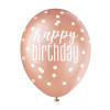 Luftballon Konfetti Happy Birthday Rose Partydeko Geburtstag