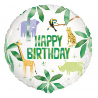 Folienballon Happy Birthday Safari Partydeko Geburtstag Ballon