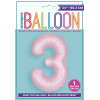 Folienballon XL Zahl 3 Rosa Partydeko Geburtstag Ballon