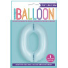 Folienballon XL Zahl 0 Hellblau Partydeko Geburtstag Ballon