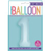 Folienballon XL Zahl 1 Hellblau Partydeko Geburtstag Ballon