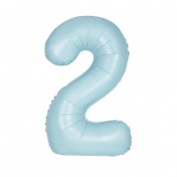 Folienballon XL Zahl 2 Hellblau Partydeko Geburtstag Ballon