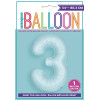 Folienballon XL Zahl 3 Hellblau Partydeko Geburtstag Ballon