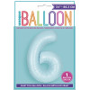 Folienballon XL Zahl 6 Hellblau Partydeko Geburtstag Ballon