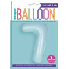 Folienballon XL Zahl 7 Hellblau Partydeko Geburtstag Ballon