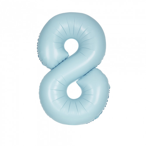 Folienballon XL Zahl 8 Hellblau Partydeko Geburtstag Ballon