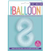 Folienballon XL Zahl 8 Hellblau Partydeko Geburtstag Ballon