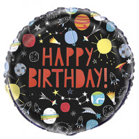 Folienballon Happy Birthday Weltall Partydeko Geburtstag Ballon