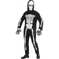 Halloween Kostüm Skelett Schwarz