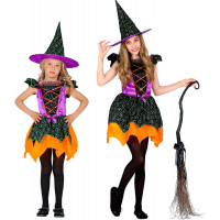 Halloween Kinder Kostüm Hexe 2-teilig 