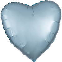 Folienballon Herz Satin Hellblau Pastell Blue Partydeko Ballon