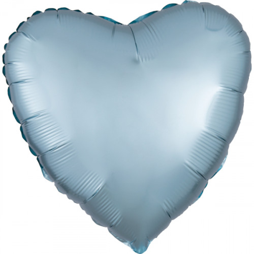 Folienballon Herz Satin Hellblau Pastell Blue Partydeko Ballon