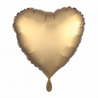 Folienballon Herz Satin Pastel Gold Partydeko Ballon 