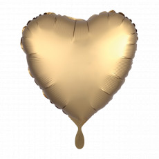 Folienballon Herz Satin Gold Partydeko Ballon 
