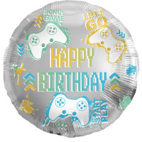 Folienballon Happy Birthday Gaming Partydeko Ballon Geburtstag