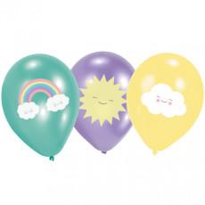 Regenbogen Luftballons 6 Stück Partydeko Wolke Kindergeburtstag