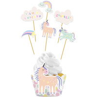 Einhorn Cupcake Deko-Set Partydeko Geburtstag Kindergeburtstag Unicorn