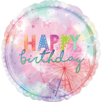 Folienballon Happy Birthday Art. 42229 Partydeko Ballon Geburtstag Blumen