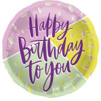Folienballon Happy Birthday Tricolor Partydeko Geburtstag