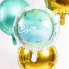 Folienballon Happy Birthday Aqua Partydeko Geburtstag