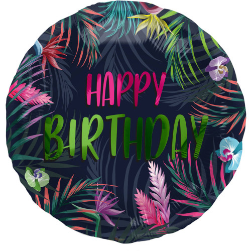 Folienballon Happy Birthday Neon Tropical Partydeko Geburtstag