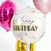Folienballon Happy Birthday Marbie Rosa Partydeko Geburtstag