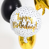 Folienballon Happy Birthday Schwarz Dots Partydeko Geburtstag