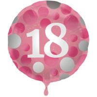 Folienballon Glossy Pink Zahl 18 Partydeko Geburtstag Ballon Feier